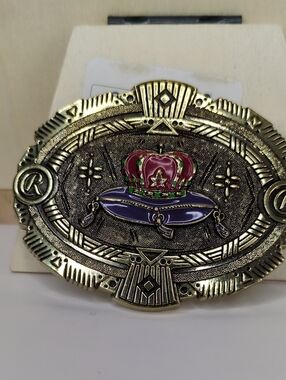 vintage Crown Royal gold-tone belt buckle